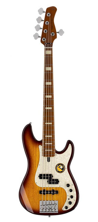 swamp ash 5-string active bass guitar tobacco sunburst