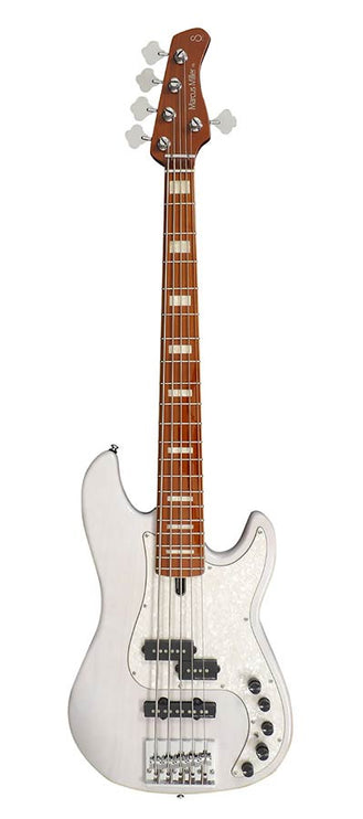 swamp ash 5-string active bass guitar white blonde