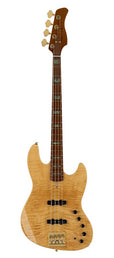 swamp ash + flamed maple 4-string active bass guitar natural, with hardcase