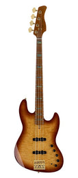 swamp ash + flamed maple 4-string active bass guitar tobacco sunburst, with hardcase