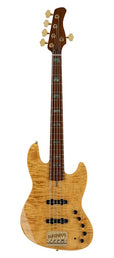 swamp ash + flamed maple 5-string active bass guitar natural, with hardcase