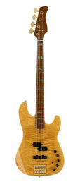 swamp ash + flamed maple 4-string active bass guitar natural, with hard case