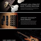 Sire Basses - P10 Dx4/nt - Swamp Ash + Flamed Maple 4-String Active Bass Guitar – Natural,