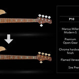 Sire Basses - P10 Dx4/nt - Swamp Ash + Flamed Maple 4-String Active Bass Guitar – Natural,