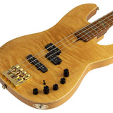 Sire Basses - P10 Dx4/nt - Swamp Ash + Flamed Maple 4-String Active Bass Guitar – Natural,
