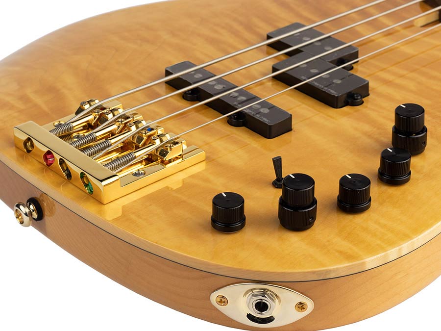 Sire Basses - P10 Dx4/nt - Swamp Ash + Flamed Maple 4-String Active Bass Guitar – Natural,