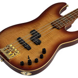 Sire Basses - P10 Dx4/ts - Swamp Ash + Flamed Maple 4-String Active Bass Guitar– Tobacco Sunburst,