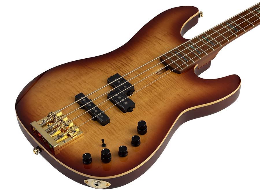 Sire Basses - P10 Dx4/ts - Swamp Ash + Flamed Maple 4-String Active Bass Guitar– Tobacco Sunburst,