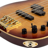 Sire Basses - P10 Dx4/ts - Swamp Ash + Flamed Maple 4-String Active Bass Guitar– Tobacco Sunburst,