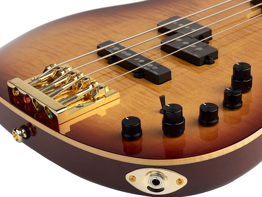 Sire Basses - P10 Dx4/ts - Swamp Ash + Flamed Maple 4-String Active Bass Guitar– Tobacco Sunburst,