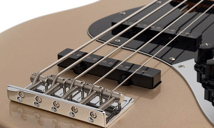 alder 5-string passive bass guitar champagne gold metallic