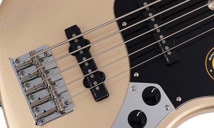 alder 5-string passive bass guitar champagne gold metallic