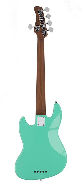 alder 5-string passive bass guitar mild green