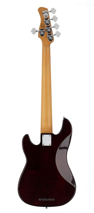 alder 5-string passive bass guitar tobacco sunburst