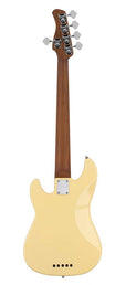 alder 5-string passive bass guitar vintage white