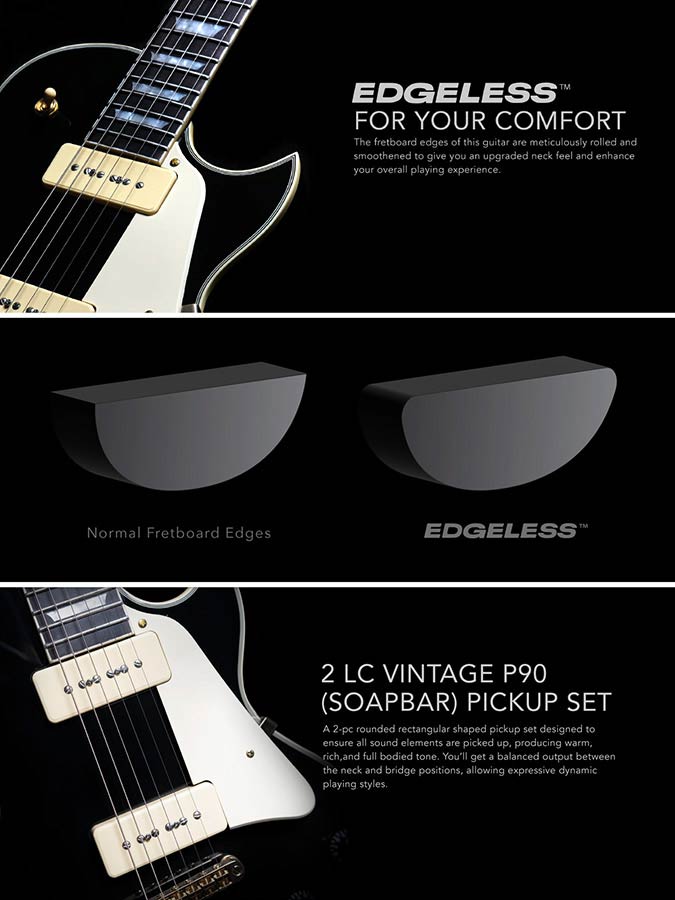 Sire Guitars - L7v/gd - Electric Guitar L-Style with – P90s Gold