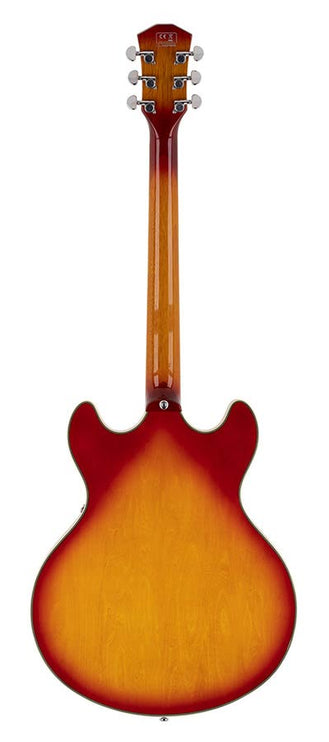 electric guitar archtop with P90s cherry sunburst