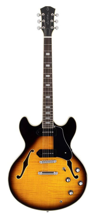 electric guitar archtop with P90s vintage sunburst