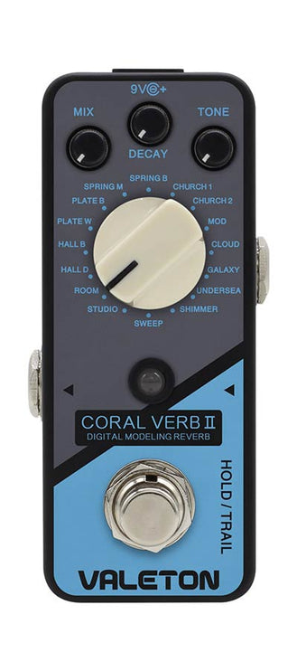 guitar effect pedal CORAL VERB II with 16 types of 24-bit digital reverb