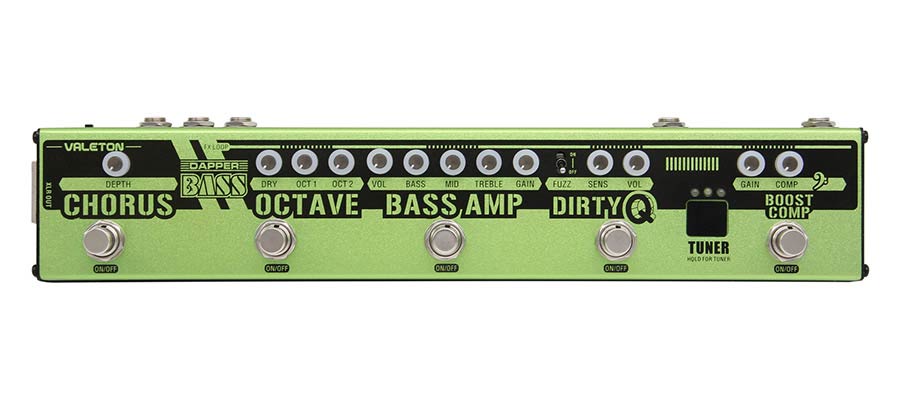 effect strip DAPPER BASS with tuner + chorus + octaver + EQ + FUZZ + compressor, with FX loop