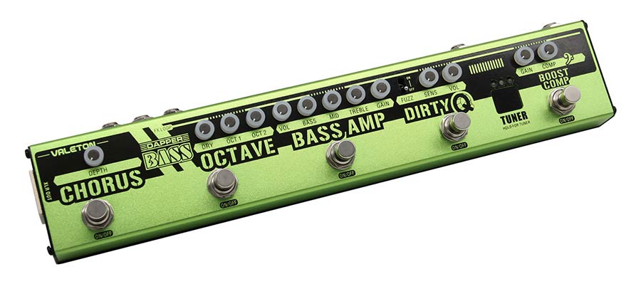 effect strip DAPPER BASS with tuner + chorus + octaver + EQ + FUZZ + compressor, with FX loop