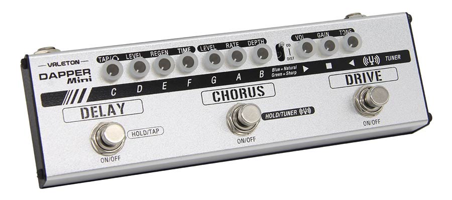 Valeton - Mes-1 - Effect Strip Dapper Mini with Tuner + Overdrive + Chorus + Delay