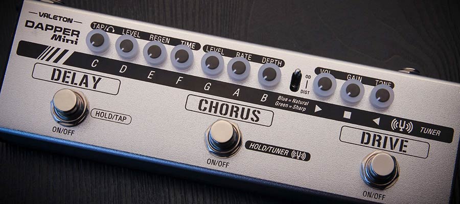 Valeton - Mes-1 - Effect Strip Dapper Mini with Tuner + Overdrive + Chorus + Delay