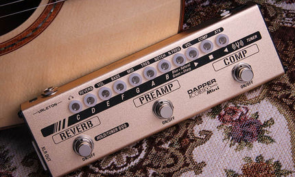 effect strip DAPPER ACOUSTIC MINI with tuner + compressor + preamp + reverb, with cab simulation