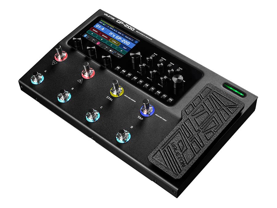 multi-effects processor with IR + amp/cab simulation + effects + looper + audio interface, 9V PSU