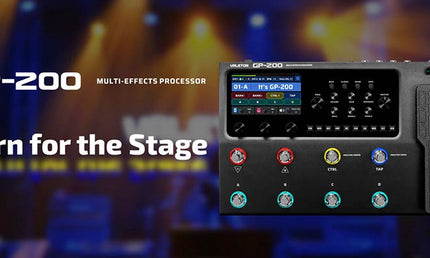 multi-effects processor with IR + amp/cab simulation + effects + looper + audio interface, 9V PSU