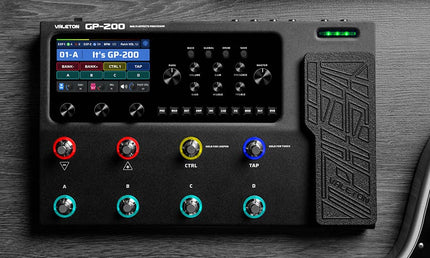 multi-effects processor with IR + amp/cab simulation + effects + looper + audio interface, 9V PSU