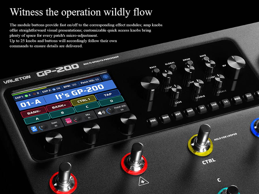 Valeton - Gp-200 - Multi-Effects Processor with Ir + Amp/cab Simulation + Effects + Looper + Audio Interface
