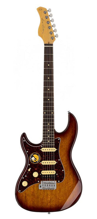 lefty electric guitar S-style tobacco sunburst