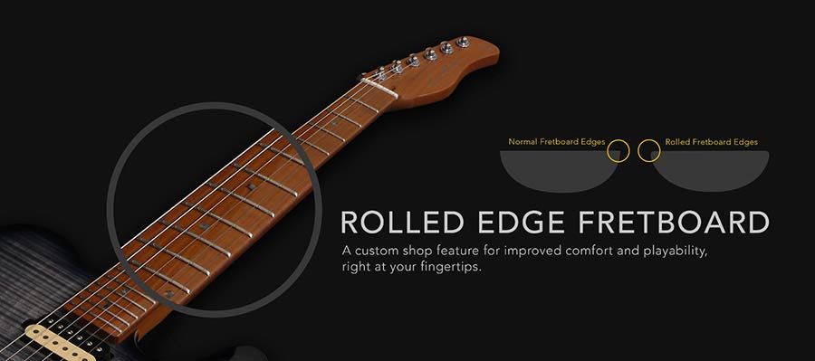 Sire Guitars - T7fml/tbk - Lefty Electric Guitar T-Style Flamed Maple Top – Transparent Black