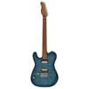 lefty electric guitar T-style flamed maple top transparent blue