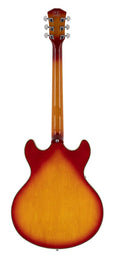 lefty electric guitar archtop with P90s cherry sunburst