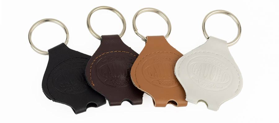 drum key T-model with leather key ring pouch (various colors)