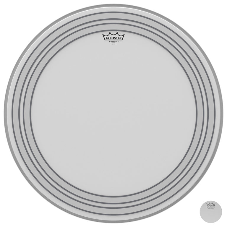 Remo - PW-1124-00 - 24" Powersonic Coated Bass Drum Head with internal subsonic dampening rings