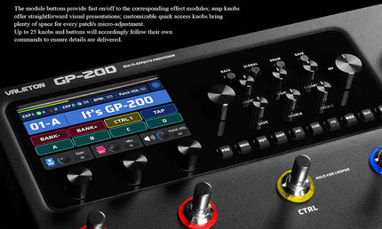 multi-effects processor with IR + amp/cab simulation + effects + looper + audio interface, 9V PSU