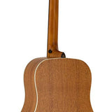 dreadnought guitar, spruce top, mahogany back & sides, amara ebony fb, natural