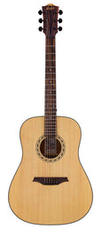 dreadnought guitar, spruce top, mahogany back & sides, amara ebony fb, natural