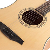 dreadnought guitar, spruce top, mahogany back & sides, amara ebony fb, natural