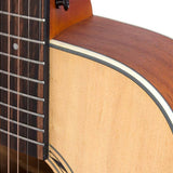 dreadnought guitar, spruce top, mahogany back & sides, amara ebony fb, natural
