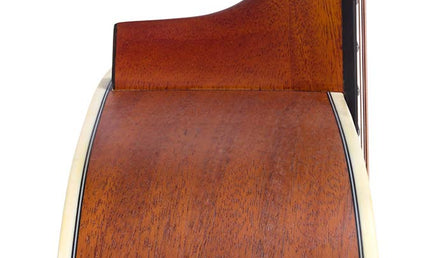dreadnought guitar, spruce top, mahogany back & sides, amara ebony fb, natural
