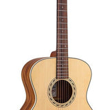 auditorium guitar, spruce top, mahogany back & sides, amara ebony fb, natural