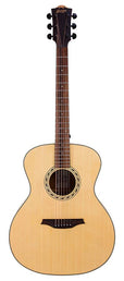 auditorium guitar, spruce top, mahogany back & sides, amara ebony fb, natural
