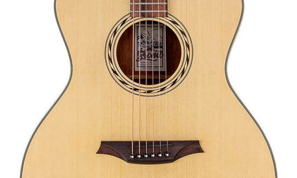 auditorium guitar, spruce top, mahogany back & sides, amara ebony fb, natural
