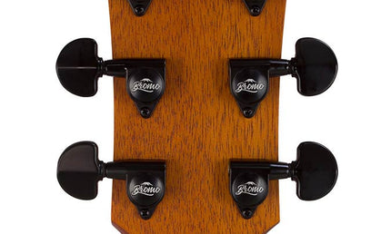 auditorium guitar, spruce top, mahogany back & sides, cutaway with EQ, amara ebony fb, natural