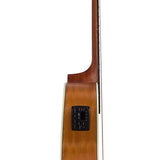 auditorium guitar, spruce top, mahogany back & sides, cutaway with EQ, amara ebony fb, natural