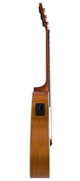 auditorium guitar, spruce top, mahogany back & sides, cutaway with EQ, amara ebony fb, natural